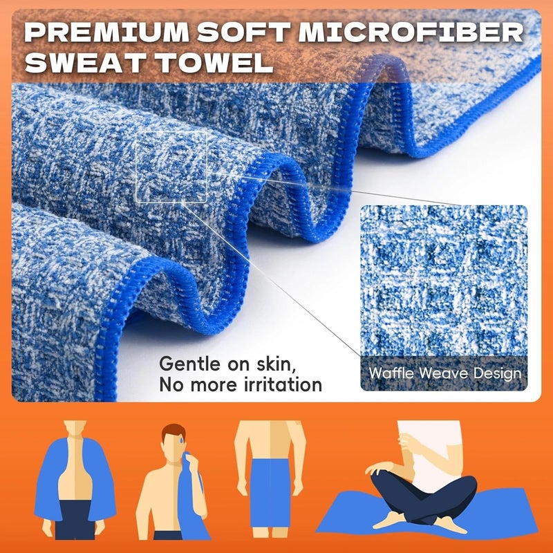 SOOWASH Camping Towels Quick Dry Sweat Towels for Gym, Absorbent Fast Drying Lightweight 27 inch X 55 inch Negative Ions Odorless Gym Towels for Men & Women,Yoga Sports Travel Outdoor (Large Blue) - Image 5